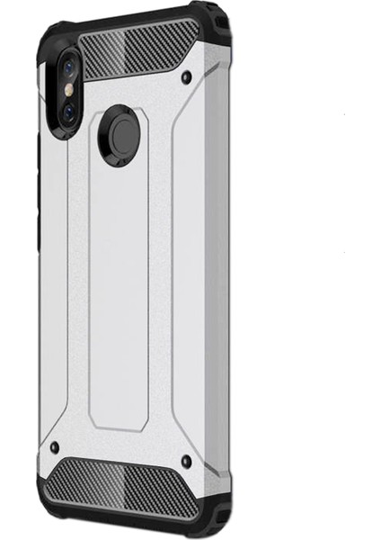 Xiaomi Mi Max 3 Kılıf Rugged Armor Gümüş