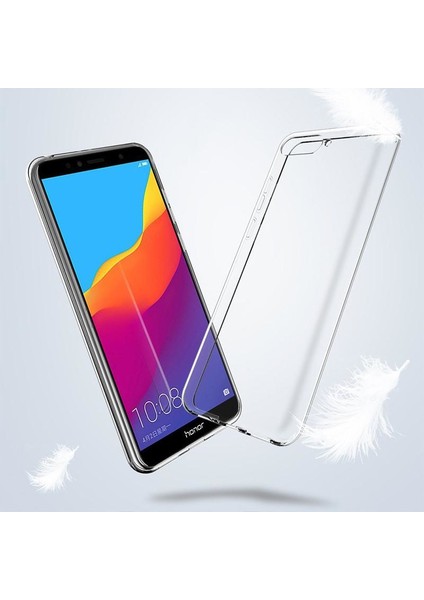 Huawei Y6 2018 Kılıf Transparent Soft Beyaz