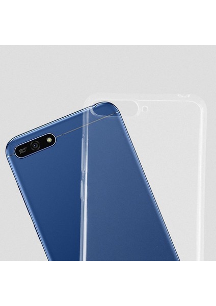 Huawei Y6 2018 Kılıf Transparent Soft Beyaz