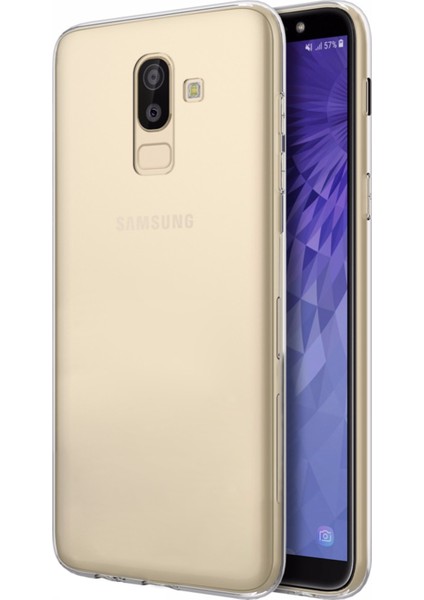 Samsung Galaxy J8 Kılıf Transparent Soft Beyaz