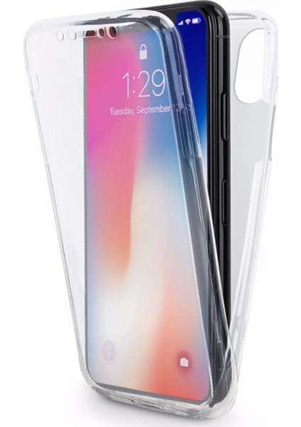 iPhone XS (5.8'') Kılıf 6 Tarafı Tam Full Koruma 360 Clear Soft Şeffaf
