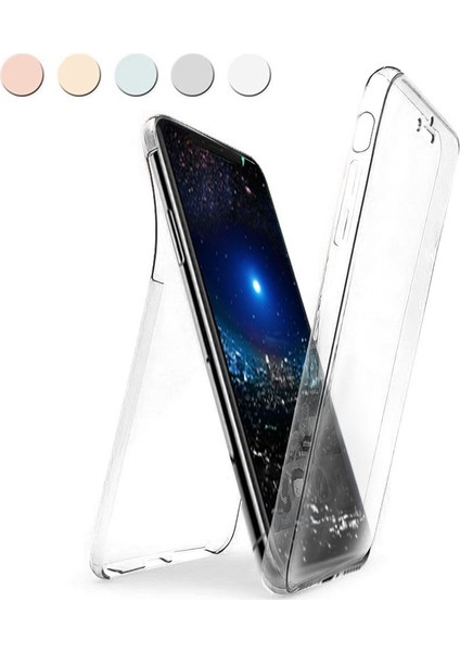 iPhone XS (5.8'') Kılıf 6 Tarafı Tam Full Koruma 360 Clear Soft Şeffaf