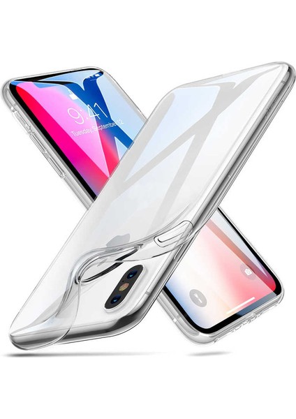 Apple iPhone XS (5.8'') Kılıf Transparent Soft Beyaz