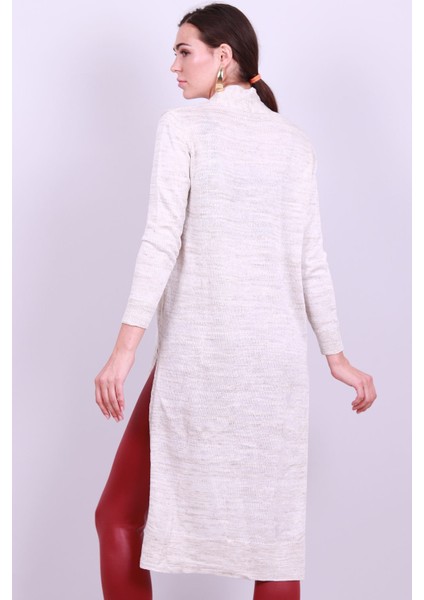 Yırtmaçlı Kadın Hırka Bej 0307