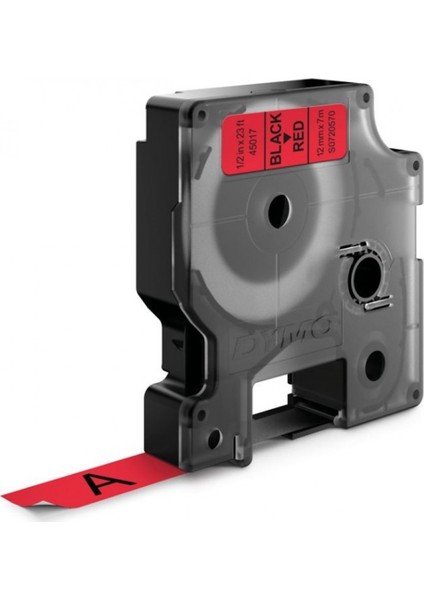 Dymo D1 Serisi Kirmizi Etikete Siyah 45017 12Mmx7M Şerit