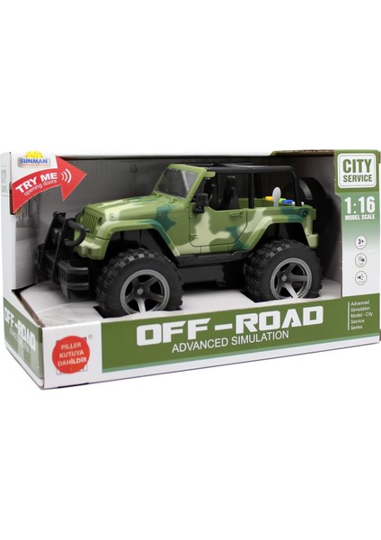 Jeep Off Road Sesli Işıklı 1/16