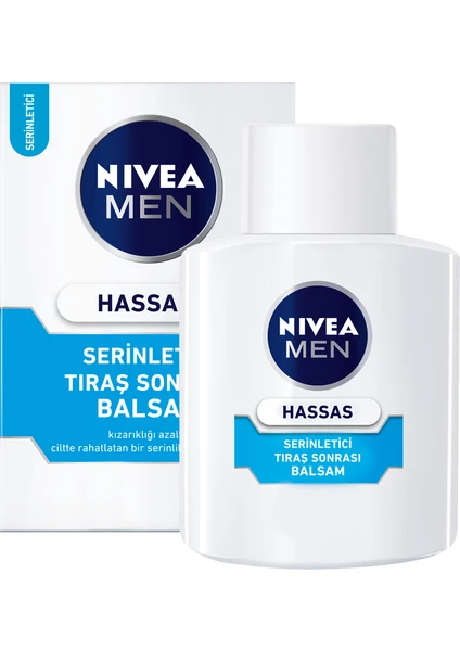 NIVEA Men Hassas Serinletici Tıraş Sonrası Balsam 100ml; Hassas Ciltler;Alkolsüz Formül; Hızlı Emilir