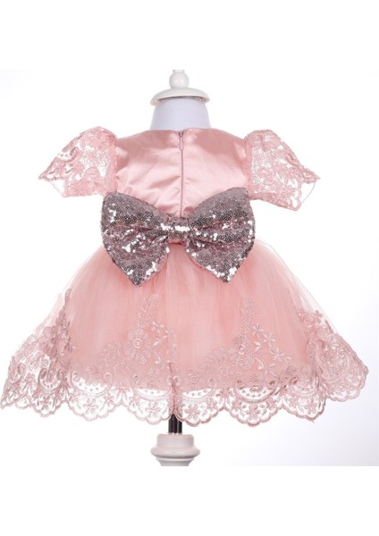 Kız Bebek Mevlüt ve Özel Gün Takımı Hediyelik Set Kısa Kollu Somon