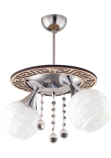 Begusa Penta 2.Li Akça Avize Camlı Taşlı