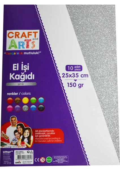 Craft And Arts Simli Fon Kartonu(El İşi Kağıdı) 10 Renk