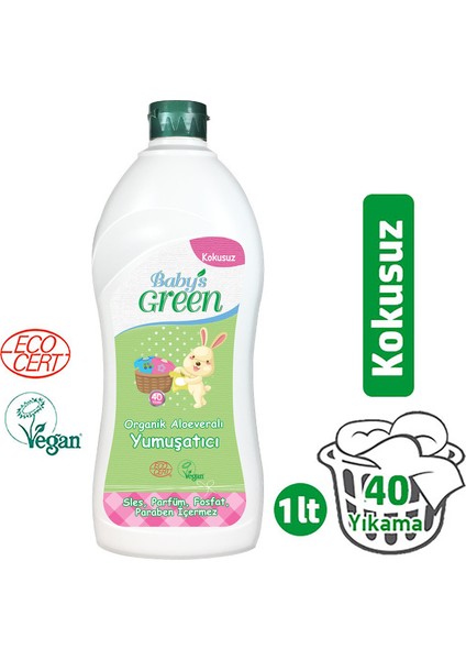 Baby's Green Organik Aloe Veralı Bebek Çamaşır Yumuşatıcısı - Kokusuz