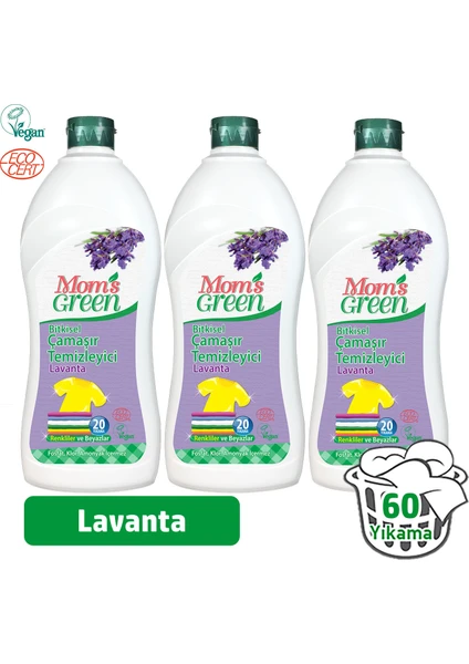 Mom's Green Bitkisel Çamaşır Deterjanı 1 Lt - Lavanta3’lü Set