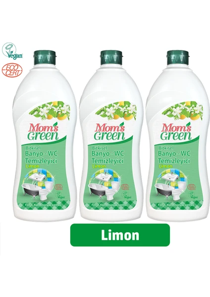 Mom's Green Bitkisel Banyo Wc Temizleyici Limonlu 3’lü Set