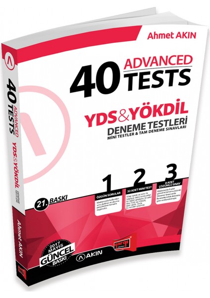 Akın Dil & YDS & YÖKDİL 40 Advanced Tests 21. Baskı - Ahmet Akın