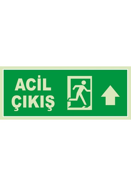 Acil Çıkış İleri Ok Lümen Folyo Levhası (Dekote Malzeme)