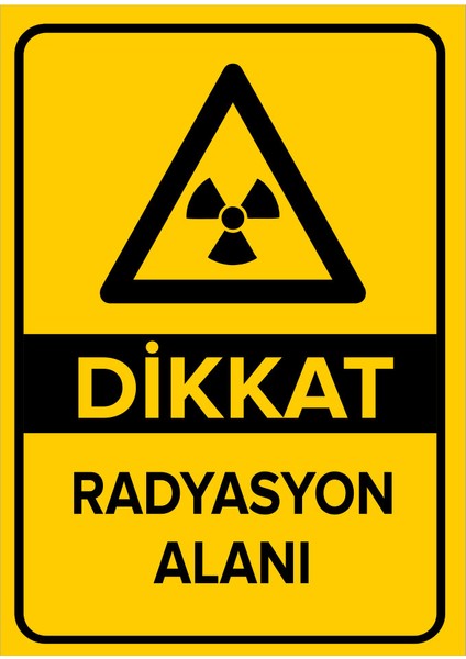 Dikkat Radyasyon Alanı Levhası (Dekote Malzeme)