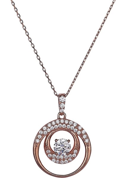 E2711 Tek Taş Gümüş Kolye