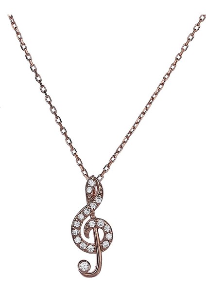 E2718 Sol Anahtarı Gümüş Kolye