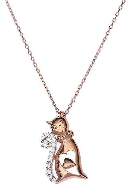 E2776 Kedi Gümüş Kolye