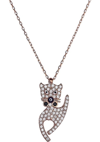 E2786 Kedi Gümüş Kolye