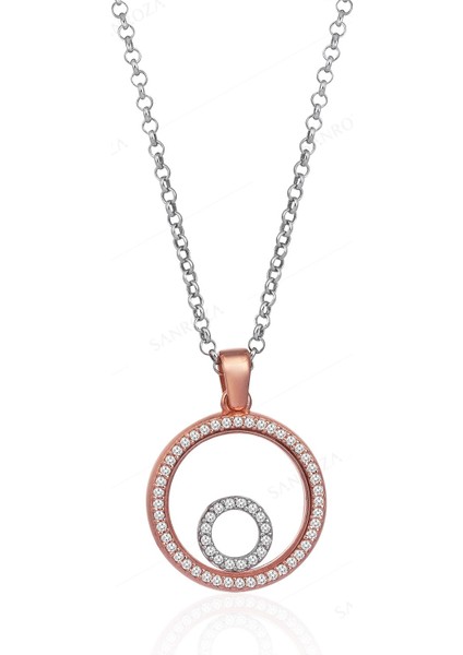 E3411 Zirkon Taşlı Gümüş Kolye