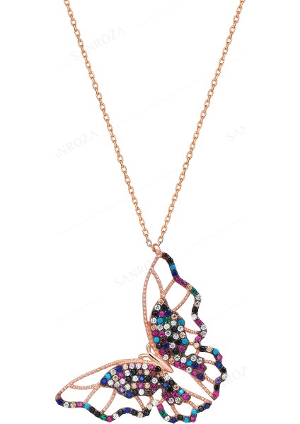 E4002 Kelebek Gümüş Kolye