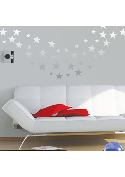 140 Adet Gümüş Yıldız Set Duvar Sticker
