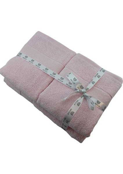 Banyo Havlu Takımı Boy+2 Baş Havlusu-Pembe