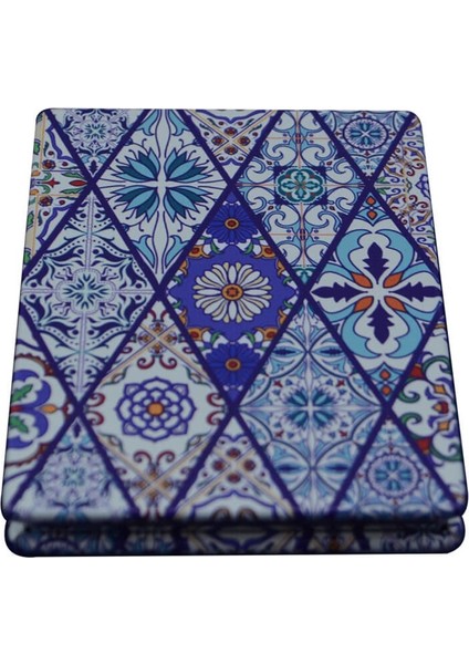 Dikdörtgen Cep Ve Çanta Makyaj Aynası - Çini Desenli