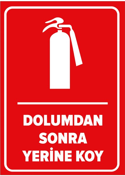 Dolumdan Sonra Yerine Koy Levhası (Sac Malzeme)