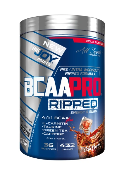 Bigjoy Sports Bcaapro Ripped Bcaa L-Carnitine  Taurine Caffeine Cola Aroma 432g