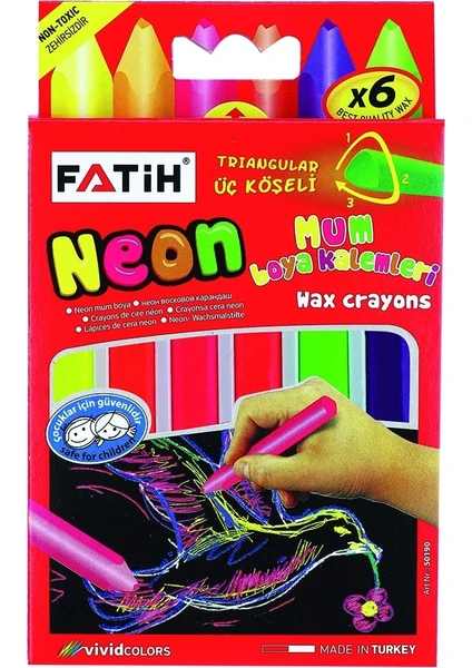 Neon Wax Crayon 6 Renk Jumbo Boya