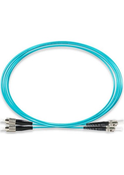 F/O OM3 FC-ST Duplex Fiber Optik Patchcord Multimode Kablo 1 m