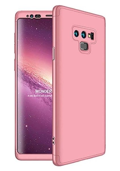 Samsung Galaxy Note 9 Kılıf 3 Parçalı Tam Koruma Sert Mika Ays Kapak Rose Gold