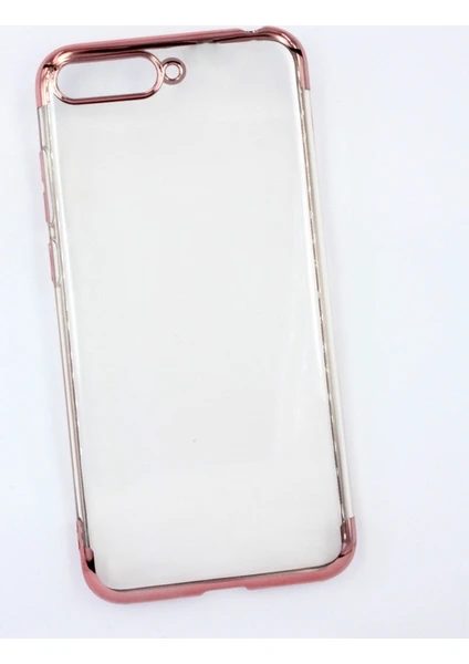 Case 4U Huawei Y6 2018 Kılıf Silikon Arka Kapak - Glitter - Rose Gold