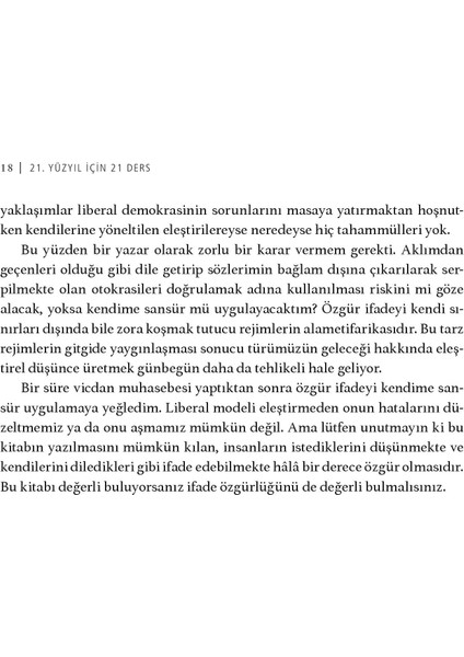 21. Yüzyıl İçin 21 Ders - Yuval Noah Harari