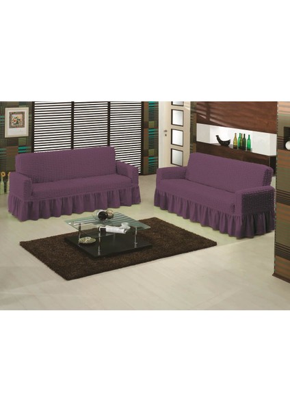 Koltuk Örtüsü Bürümcük Çekyat 3+3 Mor