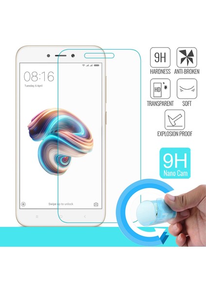 Xiaomi Redmi 5A Nano Cam Ekran Koruyucu Film Cam Ve Plastik Karışımı 9H