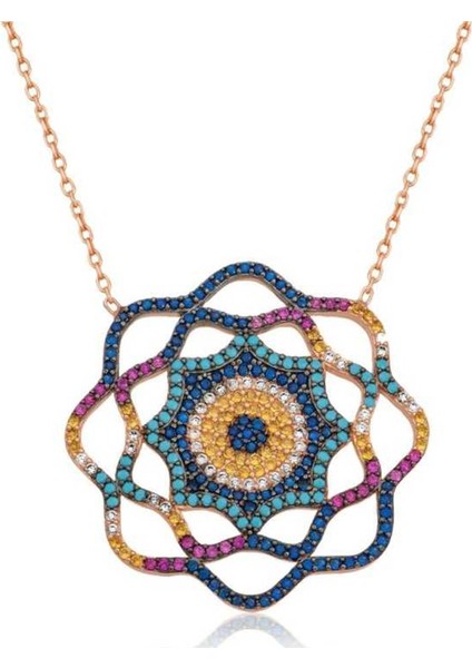 Gumush Gümüş Yaşam Güneşi Kolye