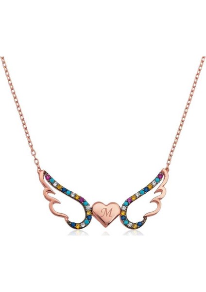 Gumush Gümüş Kanatlı Kalp Kolye