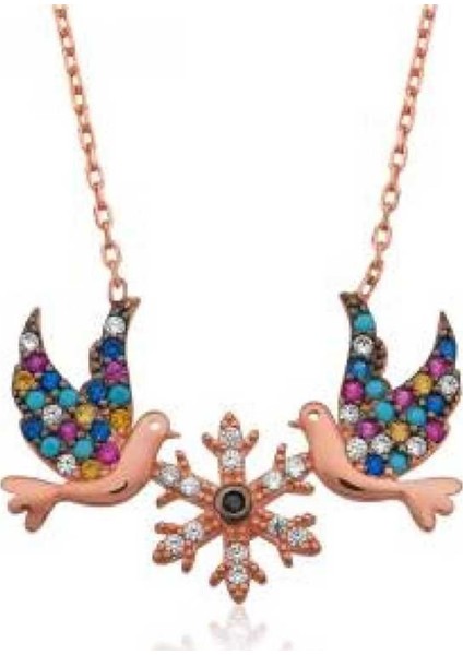 Gumush Gümüş Aşk Kuşları Kolye