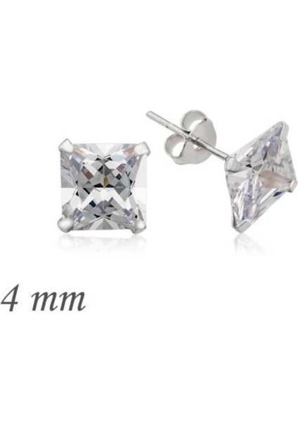 Gumush Gümüş Prenses Kesim Tektaş Küpe