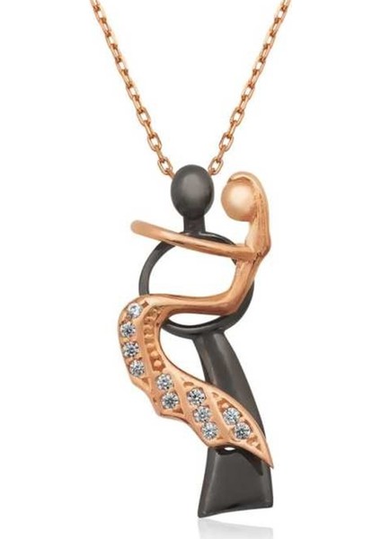 Gumush Gümüş Dans Eden Çift Bayan Kolye