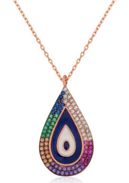 Gumush Gümüş Damla Nazar Kolye