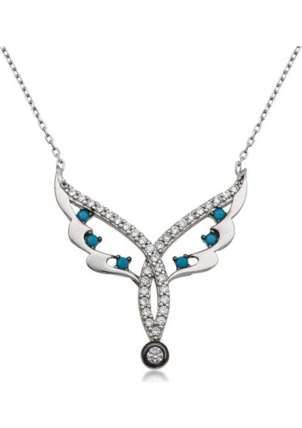 Gumush Gümüş Peri Kanadı Kolye