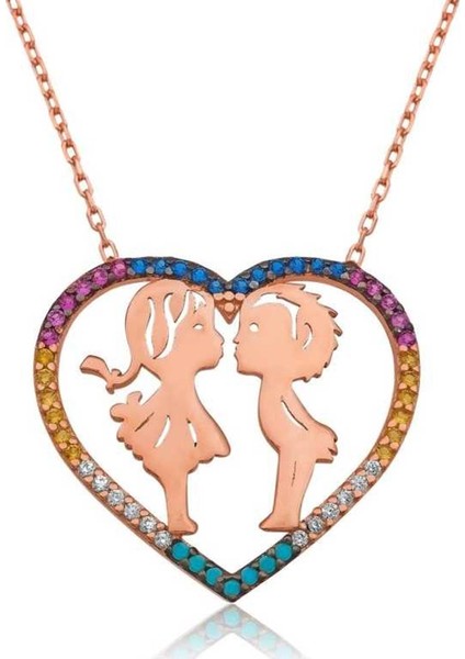 Gumush Gümüş İki Aşık Kolye