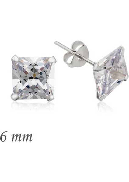 Gumush Gümüş Prenses Kesim Tektaş Küpe