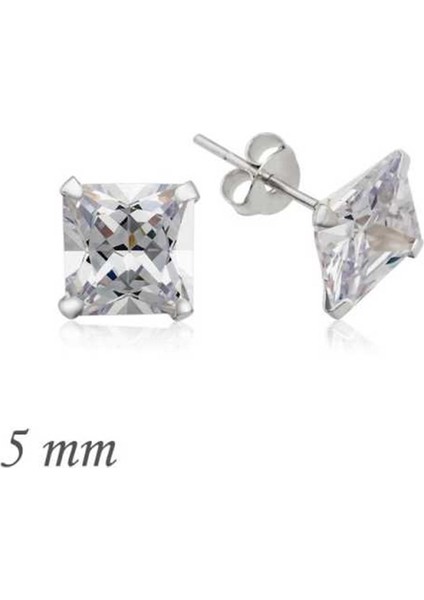 Gumush Gümüş Prenses Kesim Tektaş Küpe