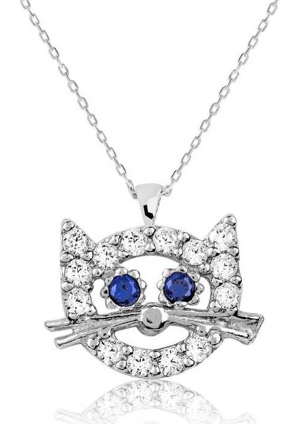 Gümüş Kedi Bayan Kolye