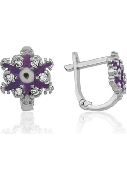 Gumush Gümüş Kar Tanesi Çocuk Küpesi